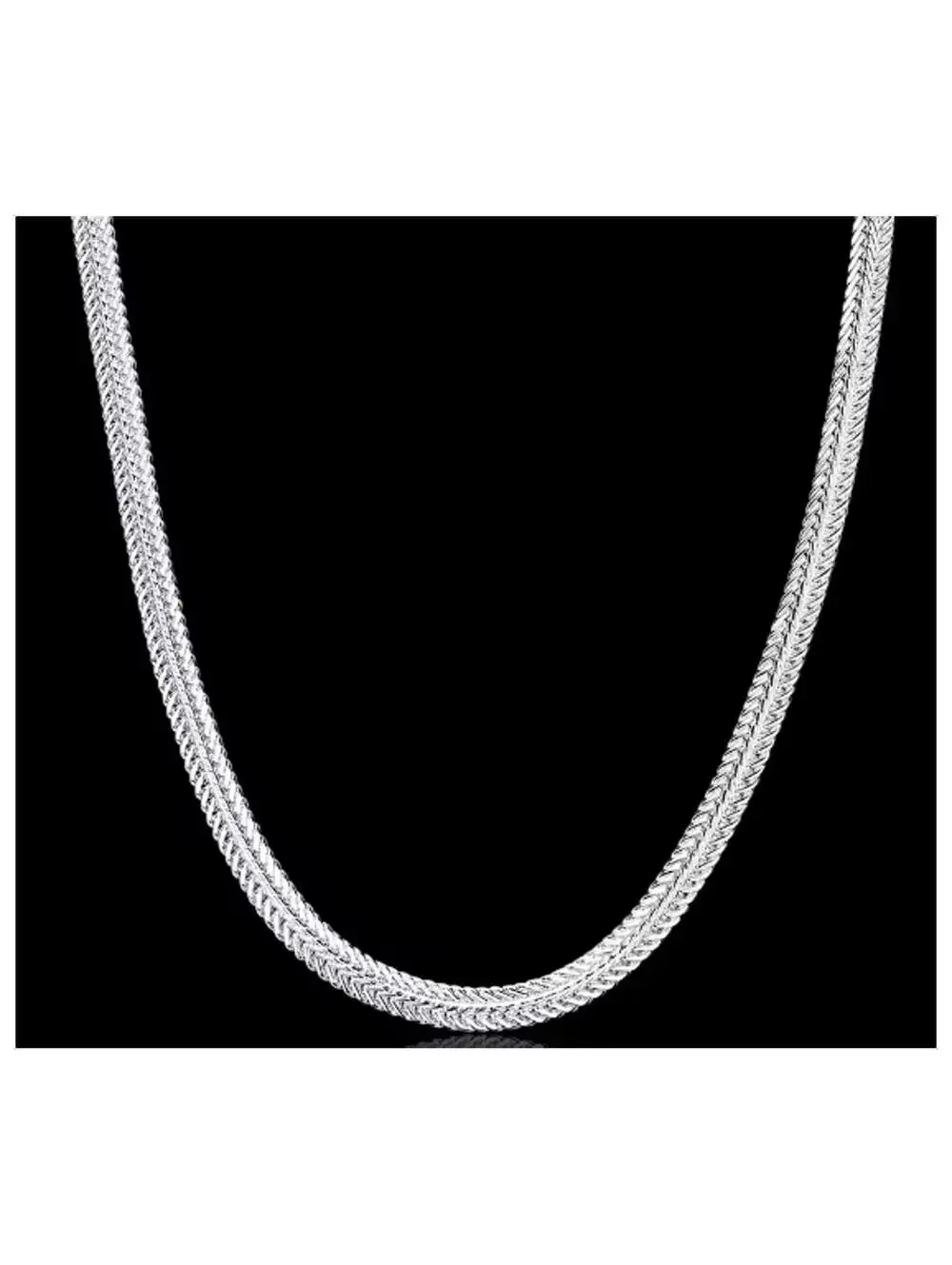 Woven snake chain Necklace - Silver - 5mm / 20